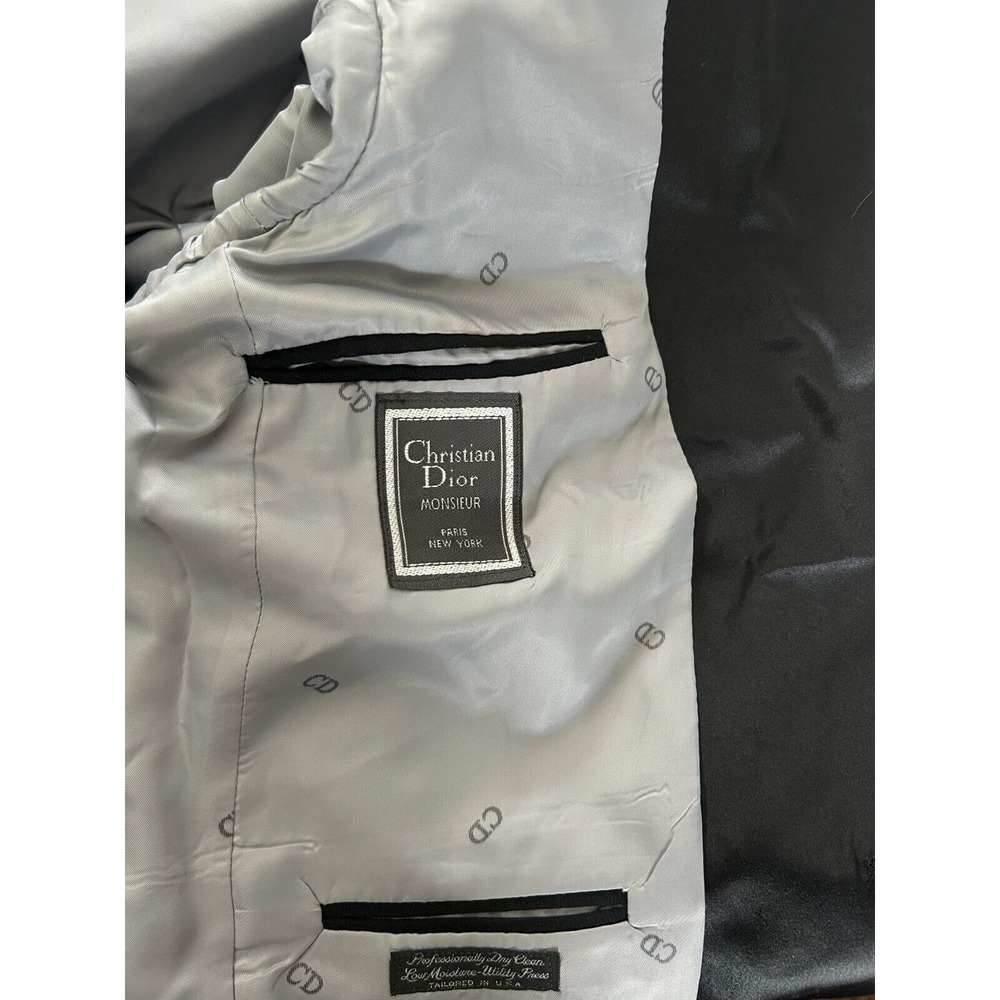 Christian Dior Mens Gingiss Black Suit Jacket Size 40s EUC‎